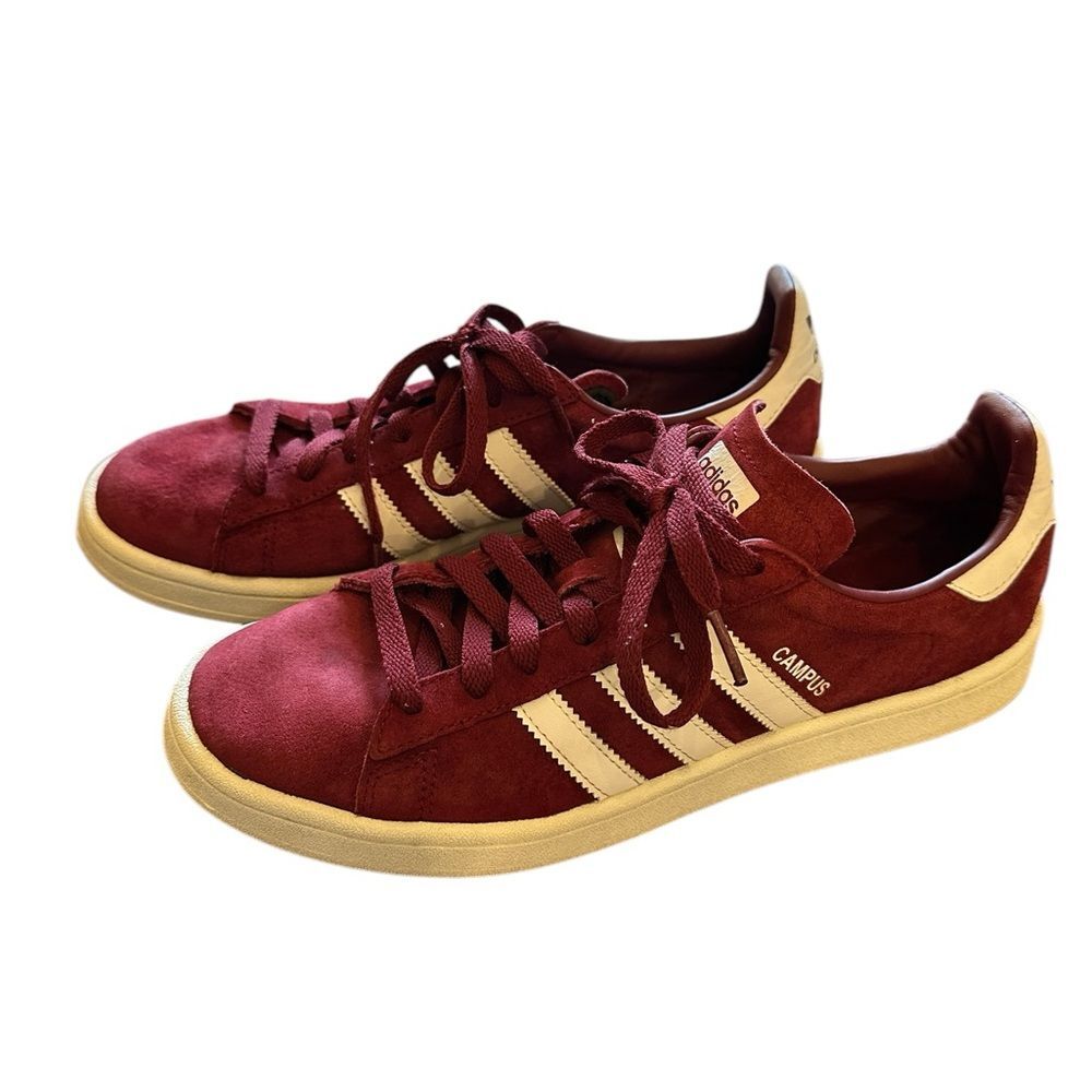Adidas Campus Collegiate Sneakers Burgundy Red Size 9 - Picture 2 of 7